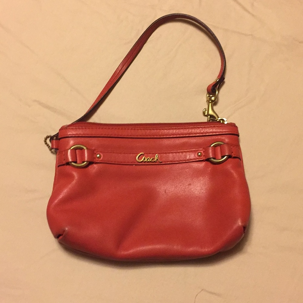 COACH Burnt Orange Wristlet